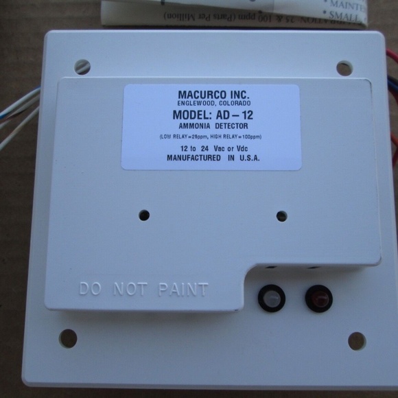 MACURCO AD-12 Fixed Gas AMMONIA Detector 12/24VAC/DC - Picture 6 of 6